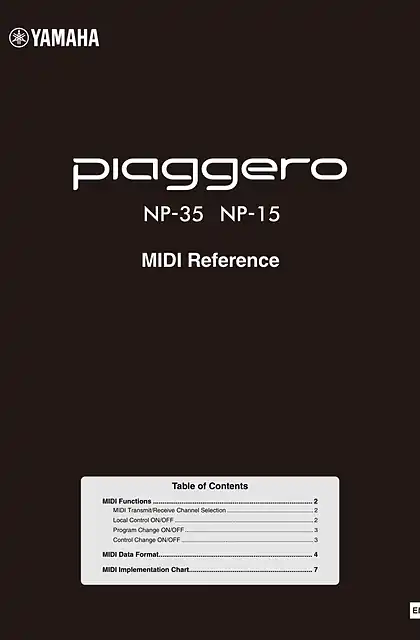 yamaha雅马哈NP-35_NP-15 MIDI Reference